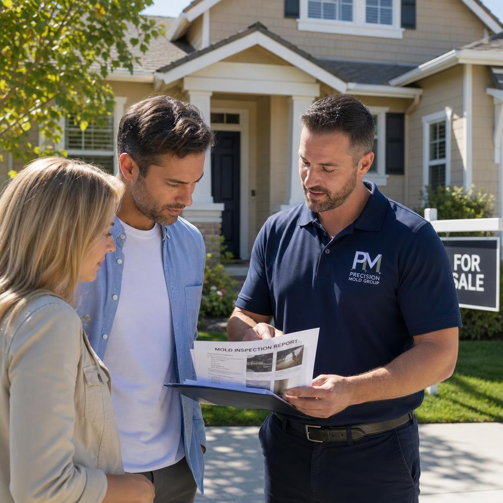 Homebuyers receiving keys after a real estate mold inspection in West Covina, CA
